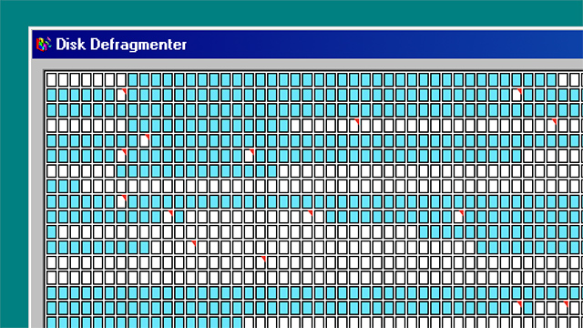 Windows 98 Disk Defragmenter Simulator